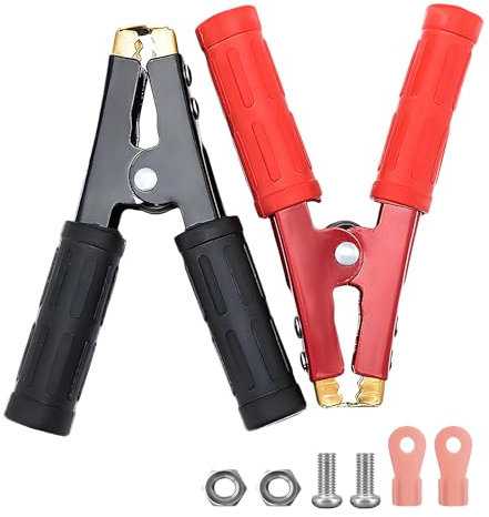 povtii 2 clip a coccodrillo isolate resistenti, morsetti per cavi per batteria da 1000 A, morsetti a coccodrillo, clip per caricabatterie per auto, barche, accessori universali per auto