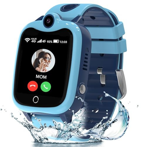 ELEJAFE Kids GPS Smart Watch, Kids Smart Watch for Boys Girls with Call, Video, Family Voice, Chat, SOS, IP68 Waterproof, School Mode, Camera, Alarm, Calculator, Birthday Gifts for 4-12