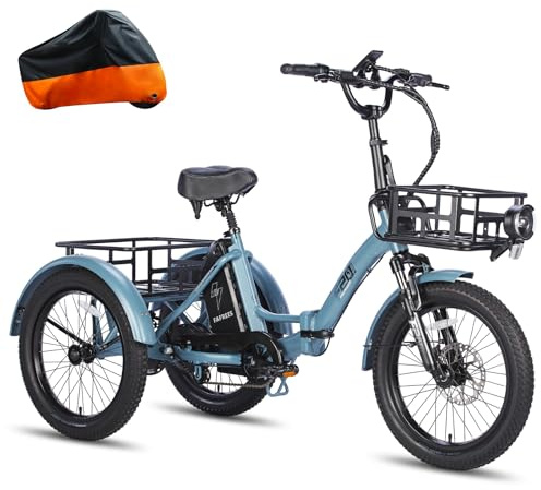 Fafrees F20 Mate E Bike Dreirad für Erwachsene 48V Zulassung [ Offiziell ] Herren E Bike Damen, Elektrofahrrad 3 Rädern 65N.m, Elektro Dreirad 20 Zoll, Ebike Lastenfahrrad IPX5, Fahrrad Fatbike 180kg