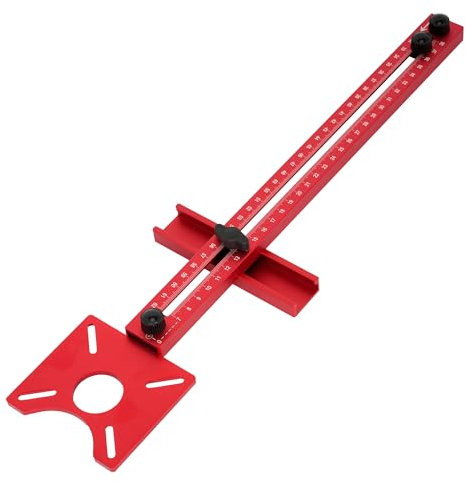 ohbien 4 in 1 Router Tool Milling Groove Bracket, Adjustable Metric Router Circle Cutting Jig Aluminium Alloy Router Circle Jig for Cutting Circles Edge Trimming Milling Round Slot