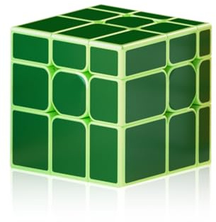 ROXENDA Speed Zauberwürfel Magic Cube 3D Puzzle Cube for Children,Smooth Fast Cube Sequential Brain Teaser Toys for Fast Cubing Fun (Mirror Zauberwürfel Grün)