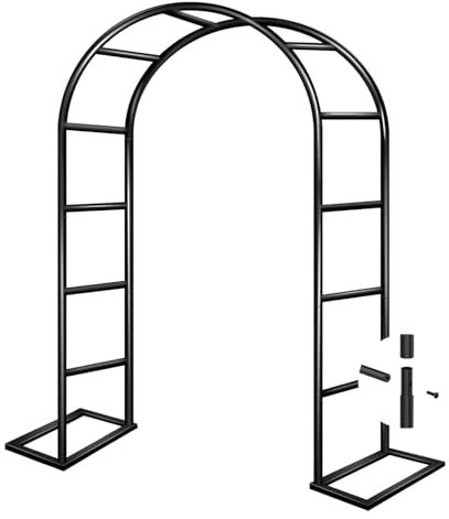 HACSYP Heavy Duty Steel Garden Arbor & Trellis Arch for Grape Vines Climbing Plants Pergola Outdoor Theme Decoration Archway(1.4x2.30m)