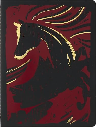 Moleskine Cahier Journal Jahr des Pferdes – Liniertes Notizbuch mit Kartoneinband und 16 heraustrennbaren Blättern, Format XL 19 x 25 cm
