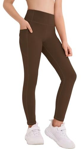 Haloumoning Sportleggins Mädchen Elastisch Einfarbig Sporthose Kinder Lang Yoga Jogging Training Leggings