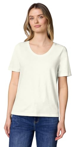 Damen Basic T-Shirt mit gerundetem V-Neck