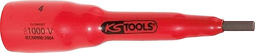KS Tools 117.1165 1/2 Bit-Stecknuss mit Schutzisolierung für Innensechskant-Schrauben, 10mm,118mm lang
