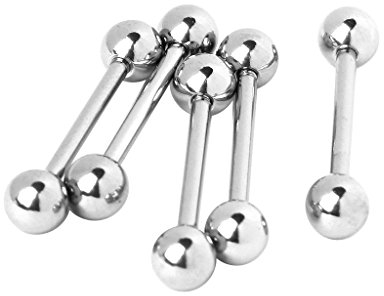 5 Stk. Chirurgenstahl Körperschmuck Zunge Nippel Ring