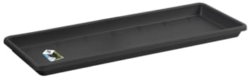 Elho Barcelona Balconnière Soucoupe 70 - Soucoupe pour Balcon & Extérieur - Ø 65.0 x H 2.8 cm - Noir/Anthracite