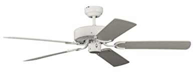 Deckenventilator Potkuri weiß, Flügelfarbe wählbar, [Flügelfarbe]:Weiß