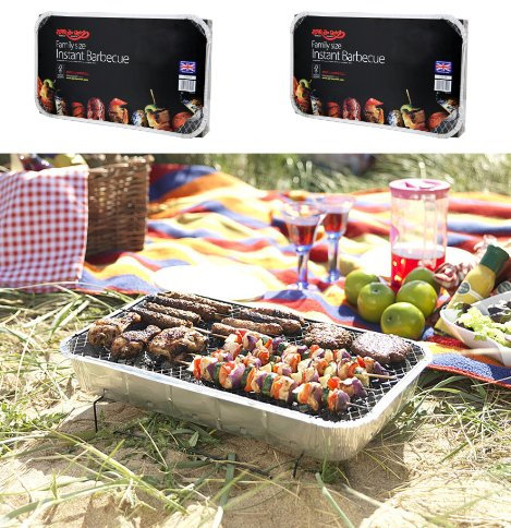 Holland Plastics Original Brand 2 X FAMILY SIZE INSTANT DISPOSABLE BBQ- EACH PACK COOKS FOR TEN!