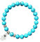 Spirit of Avalon EDELSTEINARMBAND – Türkis poliert mit Fatima Hand (8 mm)