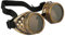 Ultra Gold mit Braunen Gläsern, Steampunk-Brille Rivet, Herren Damen Cyber-Brille Viktorianischer Punk, Schweißen Cosplay Goth Rustikal Runde Brille Fliegende Brille Kostüm Pilotenbrille