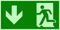 Fluchtweg/Notausgang Rettungsweg Symbol unten ISO Folie lang nachleuchtend & selbstklebend 300x150 mm orig. ANDRIS®
