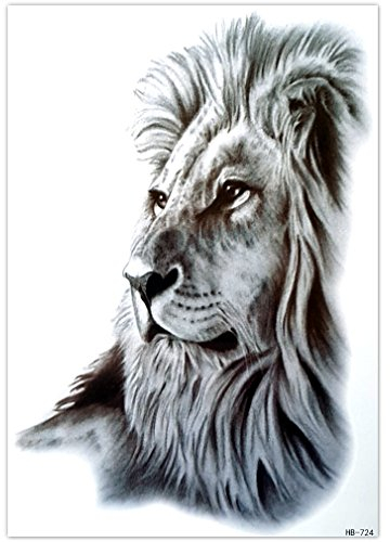 EROSPA® Tattoo-Bogen temporär - Aufkleber Löwenkopf - 19 x 12 cm