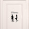 stickers muraux noir et blanc Porte Toilette Silhouettes Homme Et Femme Pour Toilette Wc Sticker Mural