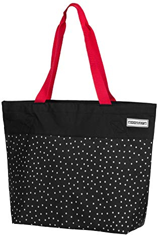 anndora shopper 17 Liter Damen Handtasche schwarz weiß gepunktet