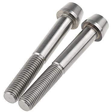 Yaruijia - Bullone in titanio M10 x 70 mm, testa conica esagonale, passo 1,25 mm, 1,5 mm, confezione da 2 (passo 1,25 mm)