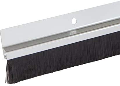 PRIOstahl Türdichtung Silber - 4 x Bürstendichtung 1m Premium Aluminium Zugluftschutz zum Anschrauben - Türbürste Dichtungsstreifen für Innen & Außen - Energiesparend gegen Zugluft, Lärm & Insekten