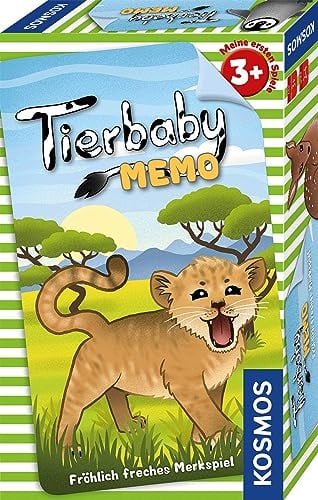 KOSMOS 711535 Tierbaby-Memo, Tier Memo-Spiel für Kinder ab 3 Jahre, fröhliches Merkspiel mit niedlichen Tierbabys, Kinderspiel, ideal als Reisespiel