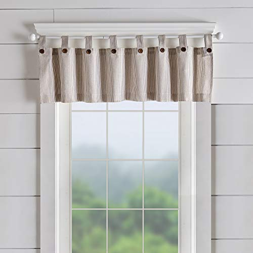 Elrene Home Fashions Tucker Fenstervolant für Küche oder Badezimmer, gestreift, 152,4 x 38,1 cm, 1 Volant, Leinen