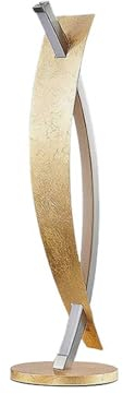 Lucande Tischlampe/Tischleuchte dimmbar, Nachttischlampe Silber Gold Optik, 1x 10W gesamt, Wohnzimmer, Schlafzimmer