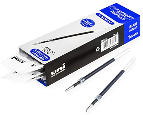 Uni-Ball Jetstream SXN-210 Druckstift-Ersatzminen, 1,0 mm Spitze, Gel-Tinte, blaue Tinte, 12 Stück