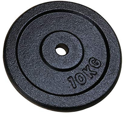 Fit4Home Cast Iron Weight Plates 2 x 10kg Strength Training Plates for Dumbbells & Barbells Weightlifting Fitness Workout Disk Wheel Home Gym Equipment (Black)