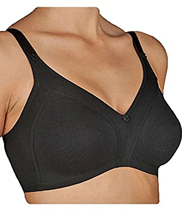 Leo Corsetteria Reggiseno Post Operatorio Tasca Interna Porta Protesi Sostegno Cotone.Caricia Tg.6 Coppa C Nero