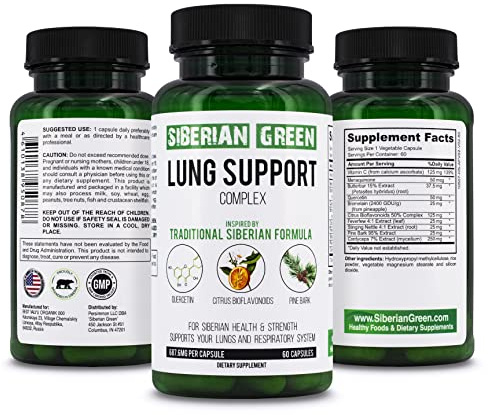 Sibirische Grüne Pflanzliche Lungenunterstützung - Quercetin, Citrus-flavonoide 60 Kaps