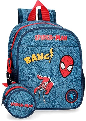 Marvel Spiderman Denim Kleiner Rucksack, Blau, 21 x 25 x 10 cm, Polyester, 5,25 l