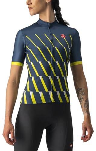 CASTELLI Damen pendio jersey Sweatshirt, Moonlite Ocean/Sulphur/White, M EU