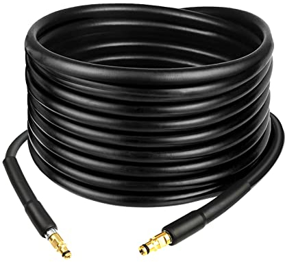 6m / 19.7Ft High Pressure Jet Washer Hose Extension Cleaning Pipe with C-Clip Click Type Plug Fitting Quick Connector 6 metre Garden Pipe Replacement for Karcher K Series K2, K3, K4, K5, K7 (6m)