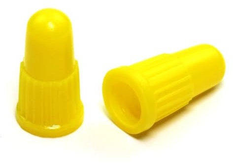 EVOZOOD Gelbe Presta-Ventilkappen aus Kunststoff, für Fahrradreifen, Staubschutz, für Presta-/französische Ventile für Fahrrad, MTB, Rennrad, 20 Stück