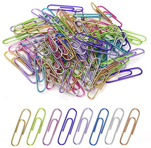 240pcs Paper Clips, 33mm Colored Paper Clip, PaperClips Assorted Colors, Paper Clips for Paperwork Office School and Personal Use