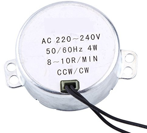 Uadme Moteur Synchrone AC 220-240V, 4W 8-10RPM 50/60Hz CCW/CW Moteur à Engrenages de Synchronisation, pour Ventilateur éLectrique, Radiateur, éTagèRe D'Exposition, Artisanat, Lampes