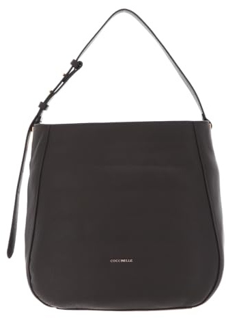 Coccinelle Leder Schultertasche Lea Large Shoulderbag Bark dunkelbraun