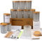 MILIVIXAY 12 Pack 12 OZ Frosted Glass Candle Jars with Lids and Candle Making Kits - Bulk Empty Candle Jars for Making Candles - Spice, Powder Containers.