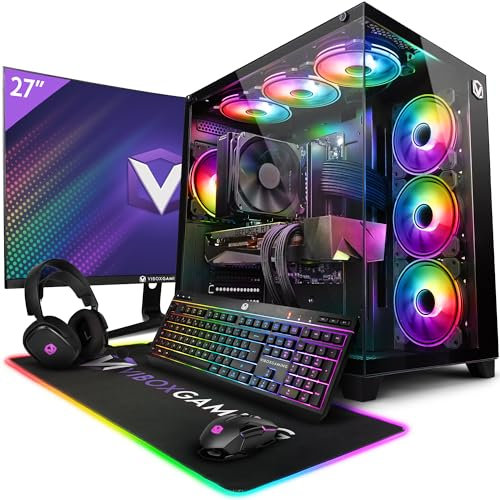 VIBOX VII-94 PC Gamer - 27'' 165Hz Écran Pack Incurvé - Intel i7 13700F Processeur 5.2GHz - Nvidia RTX 4080 16Go - 32Go RAM - 2To NVMe M.2 SSD - 850W PSU - Windows 11 - WiFi Kolink Void Blanc Pack