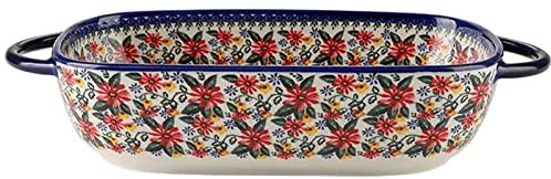 Lasagnera Teglia in Ceramica Teglia Blu Teglia Rettangolare Teglia for Tagliatelle Larghe (Margherita Blu) Teglie da Forno