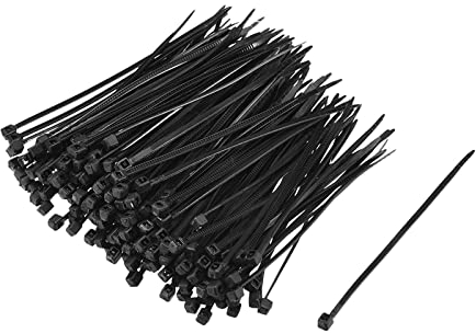 QUARKZMAN 80mmx1.8mm Cavo Fascette Zip x 300pz Tensione Resistenza per Casa, Ufficio, Giardino, Garage, [Nero, Plastica]