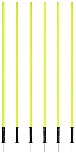 JOIEYOU Slalomstangen 1,8m Fussball Set Slalom Stangen 6er Trainingsstangen Agility Set Für Hunde mit Federgelenk Trainingszubehör für Koordinationstraining- Gelb
