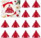 HAOMEEDUO 12 Stück Weihnachten Besteckhalter Weihnachtsbaum Bestecktasche Filz Tannenbaum Besteckbeutel Rot Weihnachtliche Bestecktaschen Weihnachten Tischdeko Bestecktasche für Messer und Gabel
