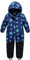 linboo Unisex Kinder Schneeanzug mit Kapuze Gefüttert Skioverall Wasserdicht Winddicht Schneeoverall Warm Skianzug für Jungen Mädchen, Stern Blau, 128-134