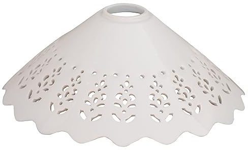 Biscottini Piatto paralume in ceramica bianca traforata diametro 30x12 cm