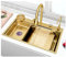 Fregadero De Cocina Dorado Grande, con Cascada, Grifo Extraíble, Grifo para Beber, Lavavasos Y Kits De Drenaje, Fregadero De Cocina De Un Solo Tazón De Acero Inoxidable 304 (Color : Gold, S : 68x45x
