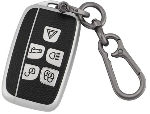 ERMWALR Auto-Schlüsselanhänger-Abdeckung, passend für Land Rover LR4 Range Rover Sport Evoque Jaguar XF XJ XJL F-pace, 5-Tasten-Schlüsselanhänger-Hülle mit Schlüsselanhänger (PW-Rov-S)