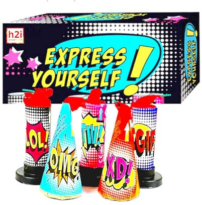 h2i Mini Vulkan Mix | 5 Stück | Party Spaß für Klein & Groß I Kinder & Jugendfeuerwerk | Ganzjahresfeuerwerk Kat. F1