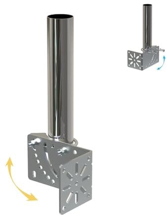 Amazmount 1.5 Diameter Universal Outdoor Adjustable Security Camera Antenna Mount Pole Bracket to Wall Weather Station 10 Length Antenna Mast Mounting Pole Clamp Kit