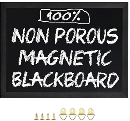 Umtiti Blackboard Magnetische Tafel, 17.7 x 23.6(45cm x 60cm), Kiefernholz gerahmt rustikale Vintage Dekor. Kreidetafel für Hochzeit, Küche, Bar, Restaurant, Menü für Zuhause(HB-BK-4560) DE