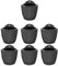 osiuujkw Macetas de plástico para Colgar en la Pared de Amplia aplicación, con Resina de Primera Calidad, Maceta para Plantas y Flores, fácil instalación, 7 Uds, Gris-Negro 110